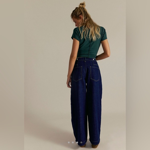 Free People We The Free High Street Trouser Jeans in Boutique Blue - Picture 4 of 5
